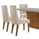 Ver mais imagens de Mesa para Sala de Jantar Aida 180cm Mdf Canto Copo com Vidro e 6 Cadeiras Safira