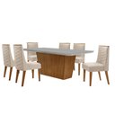 Ver imagem 2 de Mesa para Sala de Jantar Aida 180cm Mdf Canto Copo com Vidro e 6 Cadeiras Safira