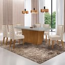 Ver imagem 1 de Mesa para Sala de Jantar Aida 180cm Mdf Canto Copo com Vidro e 6 Cadeiras Safira