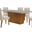 Ver imagem 7 de Mesa para Sala de Jantar Aida 180cm Mdf Canto Copo com Vidro e 6 Cadeiras Safira