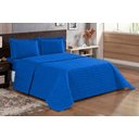 Ver imagem 1 de Colcha Cobre Leito Pratic Casal King Kit 3 Peças:Azul