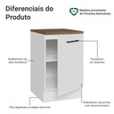 Ver imagem 3 de Balcão de Cozinha 50cm 1 Porta Branco Tampo Rustic Agata Madesa