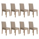 Ver imagem 1 de Kit 8 Cadeiras de Jantar Josi MDF Suede Bege Pallazio