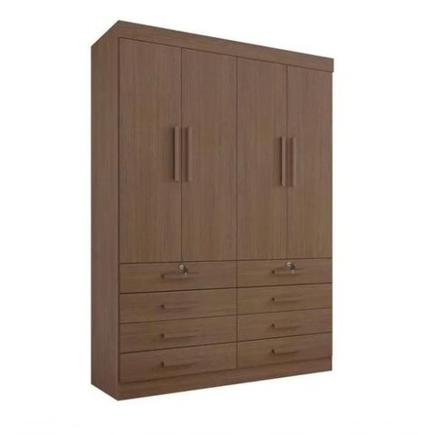 Guarda Roupa Mônaco 4 Portas 8 Gavetas Castanho - D Doro