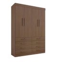 Ver imagem 1 de Guarda Roupa Mônaco 4 Portas 8 Gavetas Castanho - D Doro