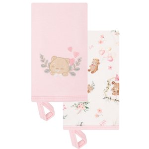 Kit 2 Babinhas Paninho de Boca Menina Ursinhos Rosa - Hug: Rosa