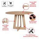 Ver imagem 2 de Mesa de Jantar Redonda 90cm 4 Lugares Montreal MDF Jade - Straub Web