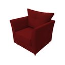 Ver imagem 3 de Kit Namoradeira + 1 Poltrona Decorativa Isis + 1 Puff Retangular Suede Marsala Pés Madeira Ms Decor