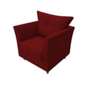 Ver imagem 3 de Kit Namoradeira + 1 Poltrona Decorativa Isis + 1 Puff Retangular Suede Marsala Pés Madeira Ms Decor