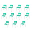Ver imagem 2 de Kit 11 Cadeira Iso Infantil Creche, Escola Base Branco Verde Água