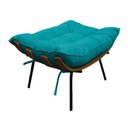 Ver imagem 3 de Kit 02 Poltronas e 02 Puffs Costela Base Fixa Suede - Doce Sonho Móveis - Azul Turquesa