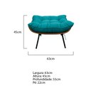 Ver imagem 5 de Kit 02 Poltronas e 02 Puffs Costela Base Fixa Suede - Doce Sonho Móveis - Azul Turquesa