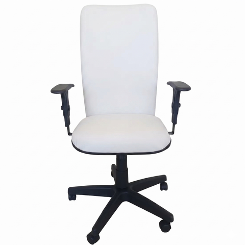 Cadeira Presidente Executiva Branco Corporativa Reclinável Flange Relax 140kg Estrela Metal Braço