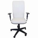 Ver imagem 1 de Cadeira Presidente Executiva Branco Corporativa Reclinável Flange Relax 140kg Estrela Metal Braço