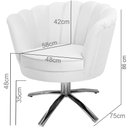 Ver imagem 6 de Kit Duas Poltronas Giratórias Pétala em Sued Premium Preto Sua Casa Decorações
