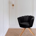 Ver imagem 4 de Kit Duas Poltronas Giratórias Pétala em Sued Premium Preto Sua Casa Decorações
