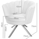 Ver imagem 5 de Kit Duas Poltronas Giratórias Pétala em Sued Premium Preto Sua Casa Decorações