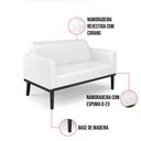Ver imagem 6 de Sofá Namoradeira com Poltrona Base de Madeira Fixa Preto Marisa Corano Branco D03 - D’Rossi