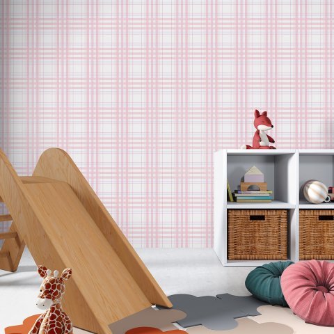 PAPEL DE PAREDE BOBINEX SONHOS - XADREZ ROSA