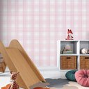 Ver imagem 1 de PAPEL DE PAREDE BOBINEX SONHOS - XADREZ ROSA