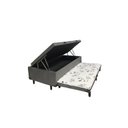 Ver imagem 1 de Cama Box Baú Solteiro Com Auxiliar Suede Cinza (Espuma só na Auxiliar)