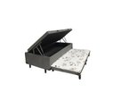 Ver imagem 1 de Cama Box Baú Solteiro Com Auxiliar Suede Cinza (Espuma só na Auxiliar)