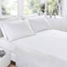 Jogo de Cama Casal Percal 100% Algodão 200 Fios 4 Peças Branco - 1