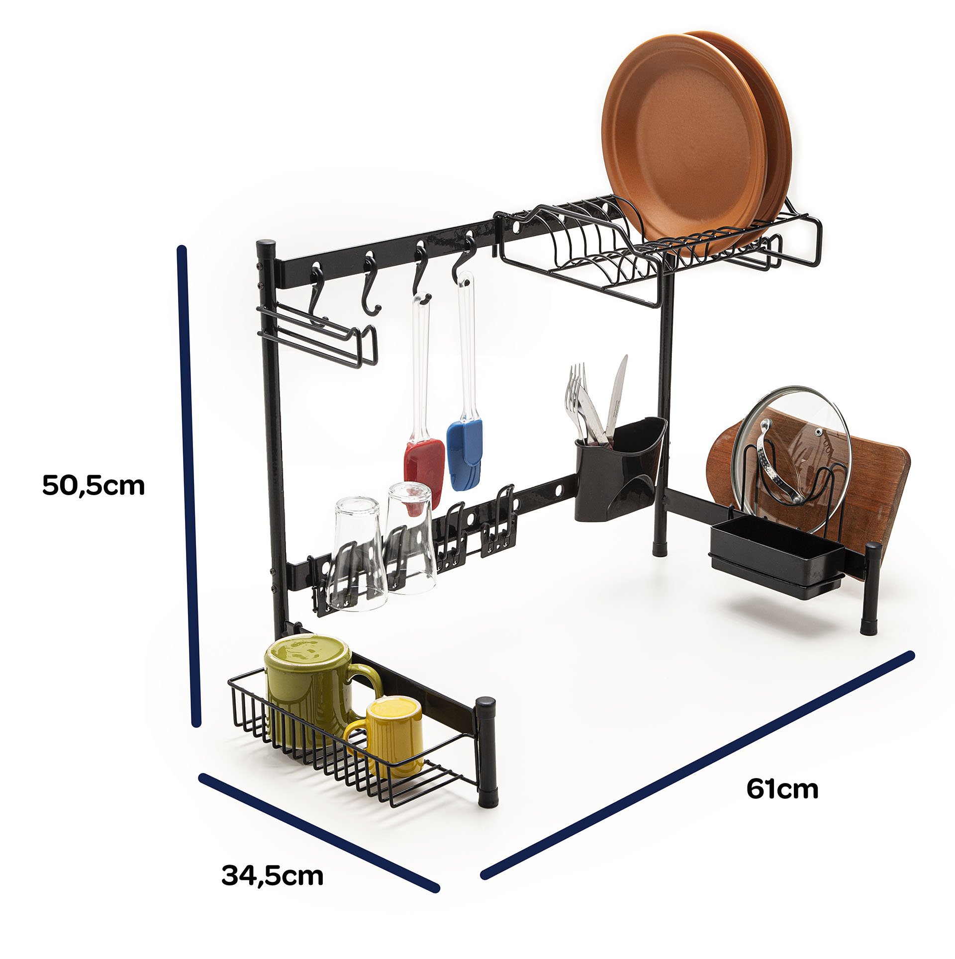 Escorredor de Louça Suspenso Modular Cozinha Auto-sustentável All Black - 3