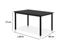 Ver imagem 2 de Mesa de Jantar 1,20m c/4 Cadeiras Titanium Tampo Preto Tubo Preto