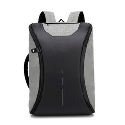 Mochila Mala Bolsa Anti Furto Alça Lateral Note USB Cinza - 2