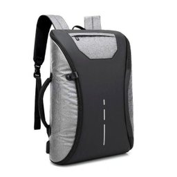 Mochila Mala Bolsa Anti Furto Alça Lateral Note USB Cinza - 1