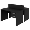Ver imagem 1 de Mesa Dupla para Escritório 1,20x1,35mm - c/ Gavetas - Preto/Preto - 26071
