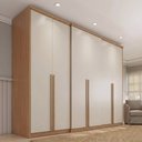 Ver imagem 1 de Guarda-Roupa Casal 6 Portas 4 Gavetas 261 x 230cm Valência Yescasa Cappuccino/Off White
