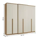 Ver imagem 3 de Guarda-Roupa Casal 6 Portas 4 Gavetas 261 x 230cm Valência Yescasa Cappuccino/Off White