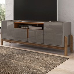 Rack para TV Até 60 Polegadas Lizz 4 Portas Cinza Perola/Cedro - Casa D - 1