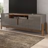 Rack para TV Até 60 Polegadas Lizz 4 Portas Cinza Perola/Cedro - Casa D - 1