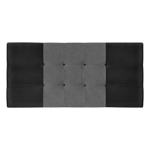 Cabeceira Casal Jbe Moveis Nina 144cm Preto/Cinza Para Cama Box 138cm Decoração Quarto