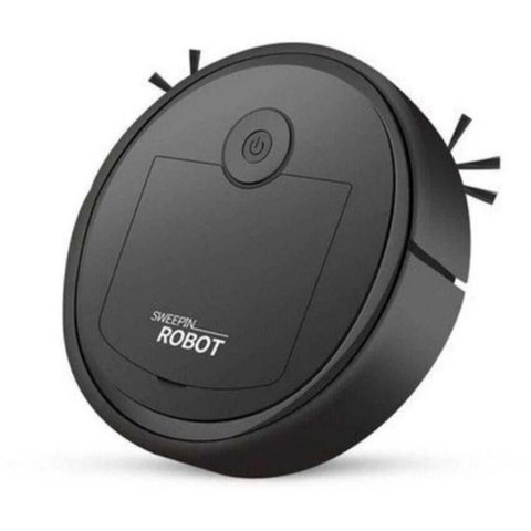 Robo Aspirador de Po Portatil Automatico 1200PA Recarregavel Preto