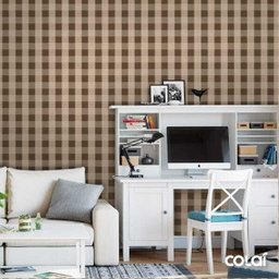 Papel de Parede Adesivo Lavável Xadrez Marrom 18m - 2