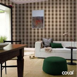 Papel de Parede Adesivo Lavável Xadrez Marrom 18m - 3