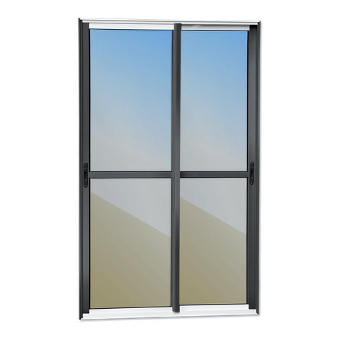 Porta Correr 2F.Moveis 210 x 120 Elite c/Fecho Autom V.Reflex Mix Preto Brimak