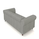 Ver imagem 7 de Sofá Living Sala de Estar Stanford Chesterfield 2 Lugares 180cm Pés de Madeira Couro Cinza G58 - Gra