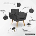 Ver imagem 7 de Kit 2 Poltronas Decorativas Reforçadas para Sala Alice para Recepção Manicure Escritório Suede