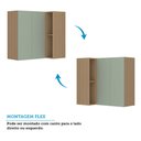 Ver imagem 3 de Armário Aéreo Canto Reto 95cm 2 Portas Slim Luciane Móveis