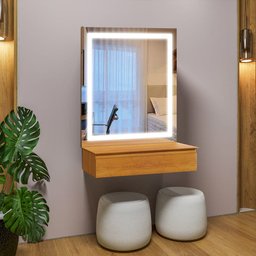 Camarim com Espelho e LED - Lyon-Naturale - Mavau Móveis - 1 Camarim com Espelho e LED - Lyon-Naturale - Mavau Móveis - 1