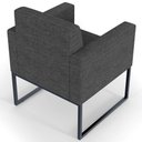 Ver imagem 2 de Kit 3 Poltronas Decorativa Sala e Recepção Base Fixa Metal Helô L02 Linho Cinza Escuro - Lyam