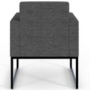 Ver imagem 3 de Kit 3 Poltronas Decorativa Sala e Recepção Base Fixa Metal Helô L02 Linho Cinza Escuro - Lyam