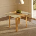 Ver imagem 1 de Mesa de Jantar Quadrada Extensível 90/127cm 100% MDF Carvalho Rose/ Off White - Dalla Costa