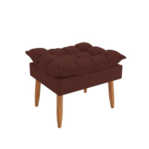 Puff Luxo Sofisticação Decorativa para Sala Sofisticada Premium Cor:marrom