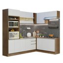 Ver imagem 3 de Armário de Cozinha Completa de Canto 419cm Rustic/Branco Glamy Madesa 01